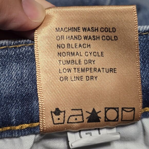 Driftwood Jeans Women's 29 Collette Straight Crop Blue Embroidered Stretch Denim - Picture 7 of 12